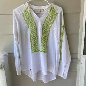 MICHAEL KORS Boho Split Neck Blouse